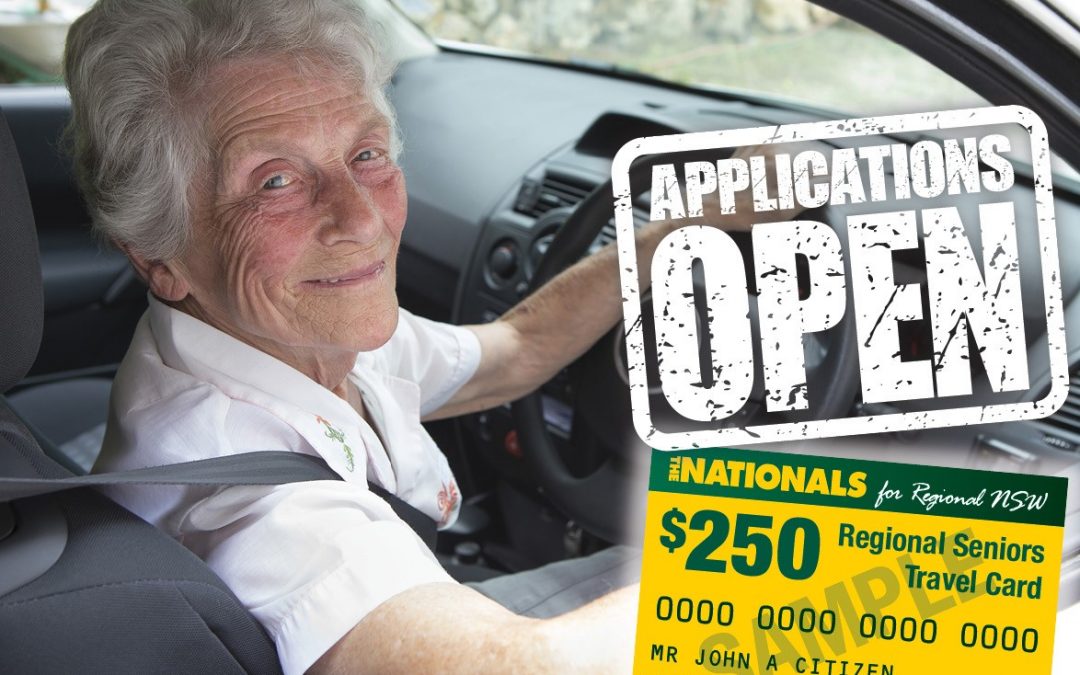 APPLICATIONS OPEN FOR $250 REGIONAL SENIORS TRAVEL CARD