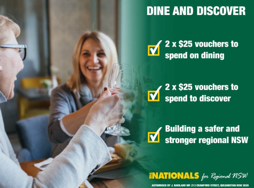 DINE AND DISCOVER VOUCHERS NOW AVAILABLE FOR RESIDENTS IN THE NORTHERN RIVERS